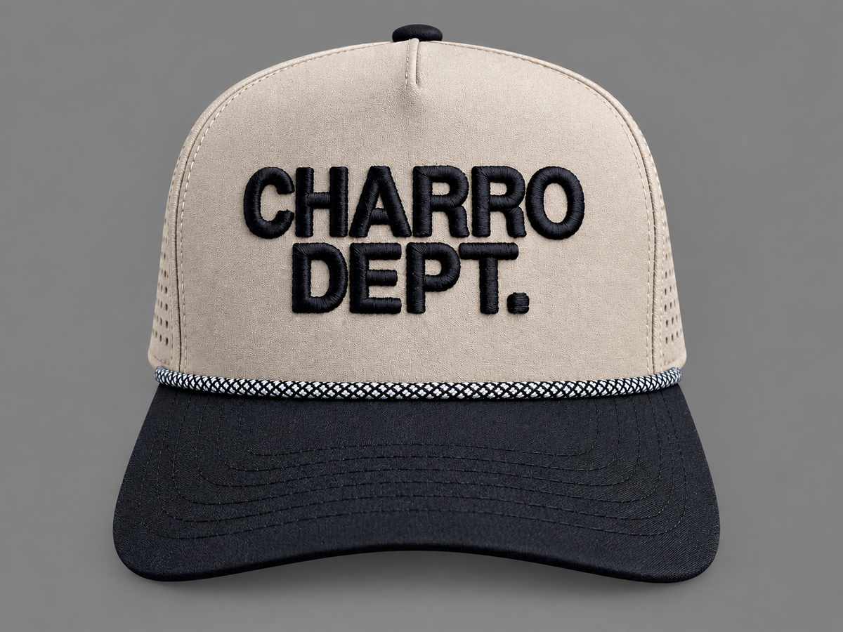 Tan/ Black Embroidered Performance Snapback