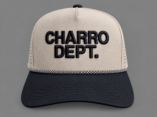 Tan/ Black Embroidered Performance Snapback