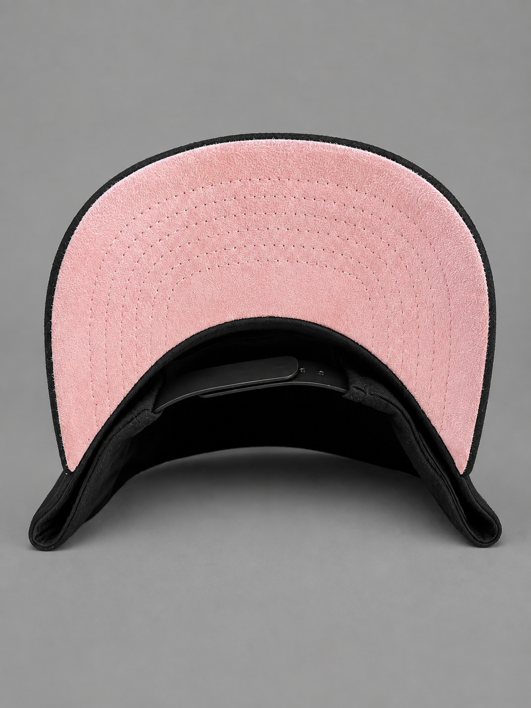 Black Suede Pink Logo Snapback