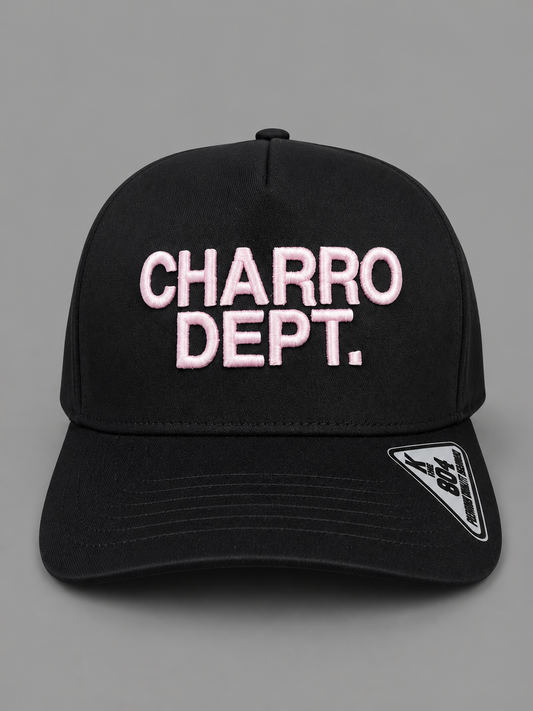 Black Suede Pink Logo Snapback