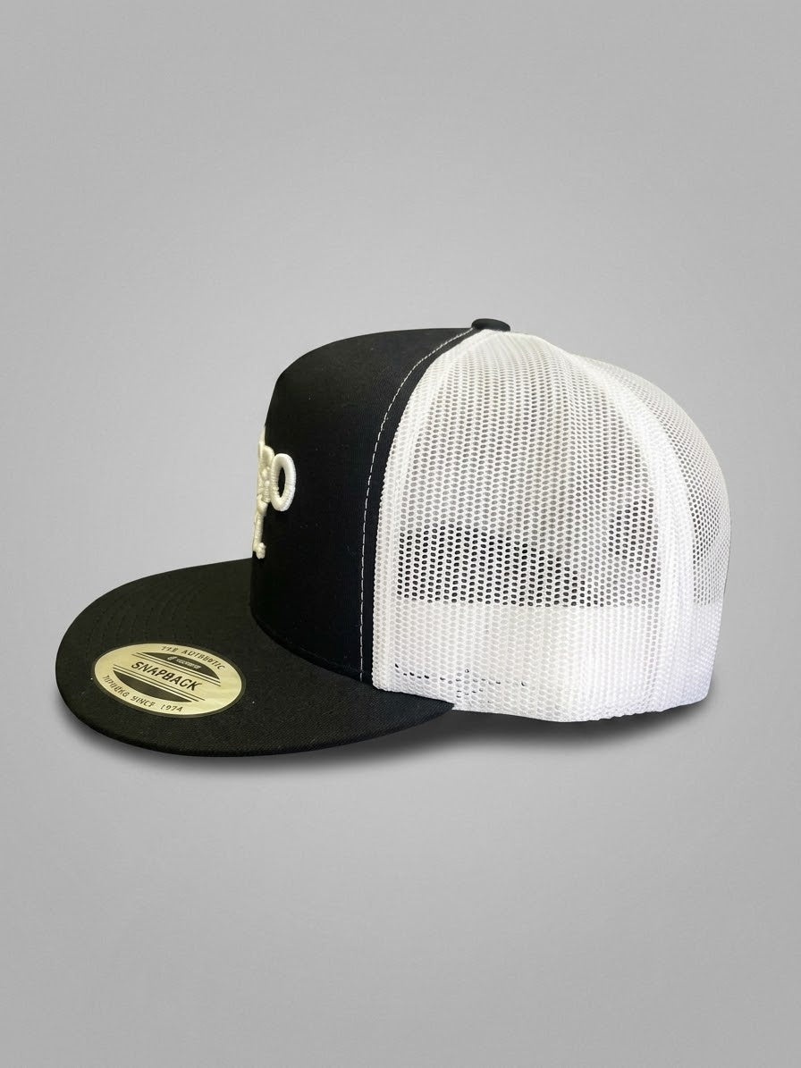 Black/White Trucker Snapback