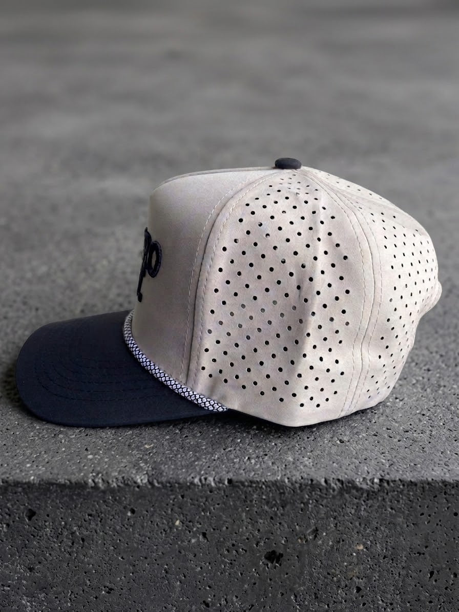 Tan/ Black Embroidered Performance Snapback