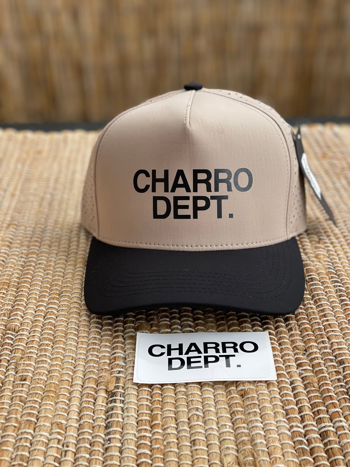 Tan/ Black Logo Performance Snap Back