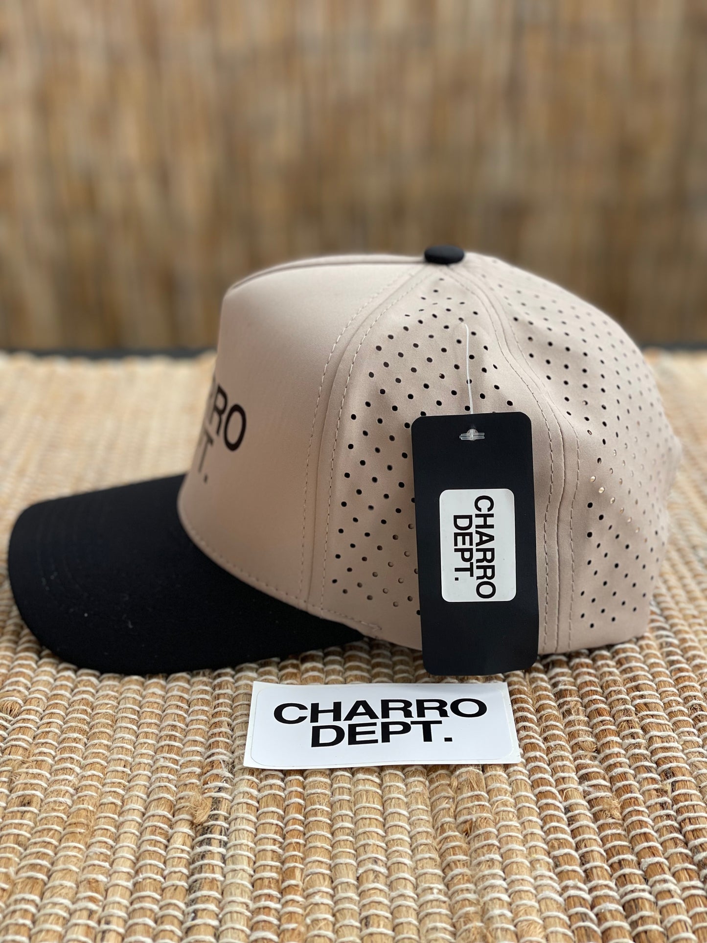 Tan/ Black Logo Performance Snap Back